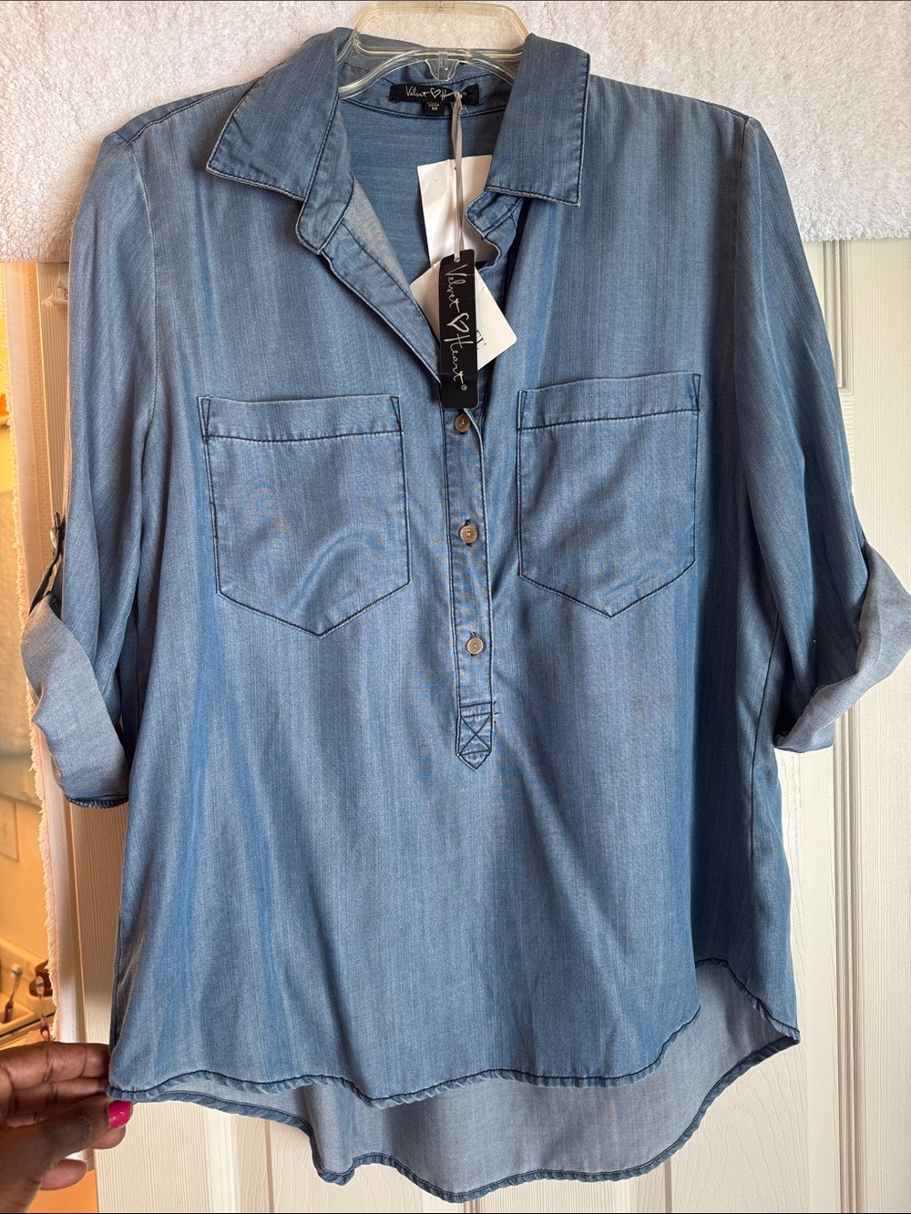 Velvet Heart Light Blue  Jean Shirt